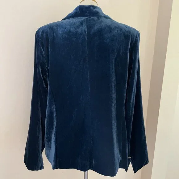 Dialogue Blue Velvet Blazer - Picture 7 of 14